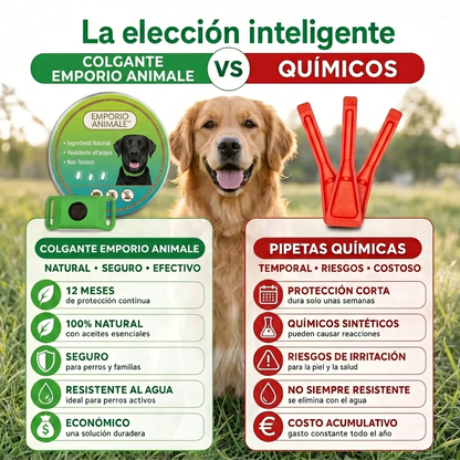 Emporio Animale™ Collare Antiparassitario Naturale per Cani - 12 Mesi di Protezione